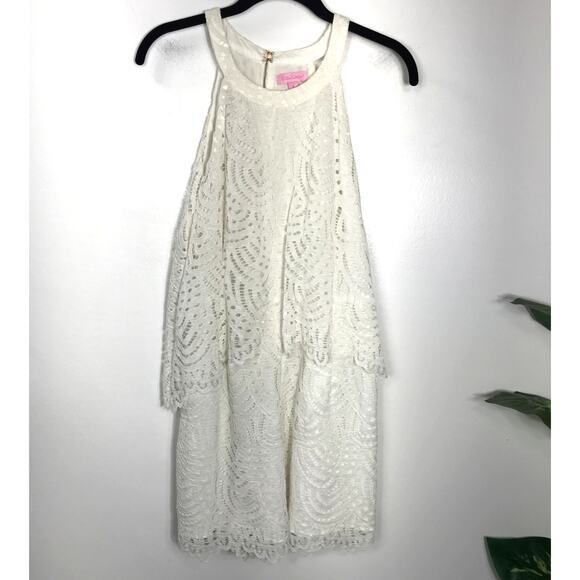 Lilly Pulitzer Women's White Lace Edona Romper Cute Feminine Lightweight Spring - Picture 2 of 12